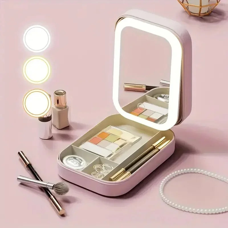 LED Aynalı Mini Makyaj Çantası