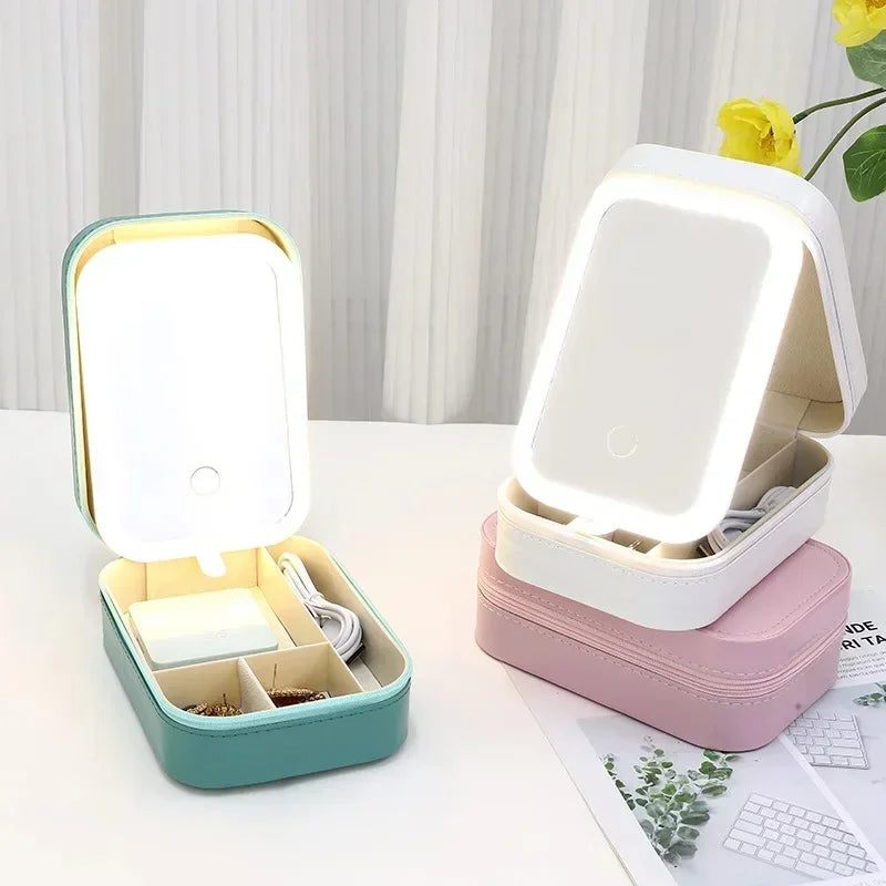 LED Aynalı Mini Makyaj Çantası